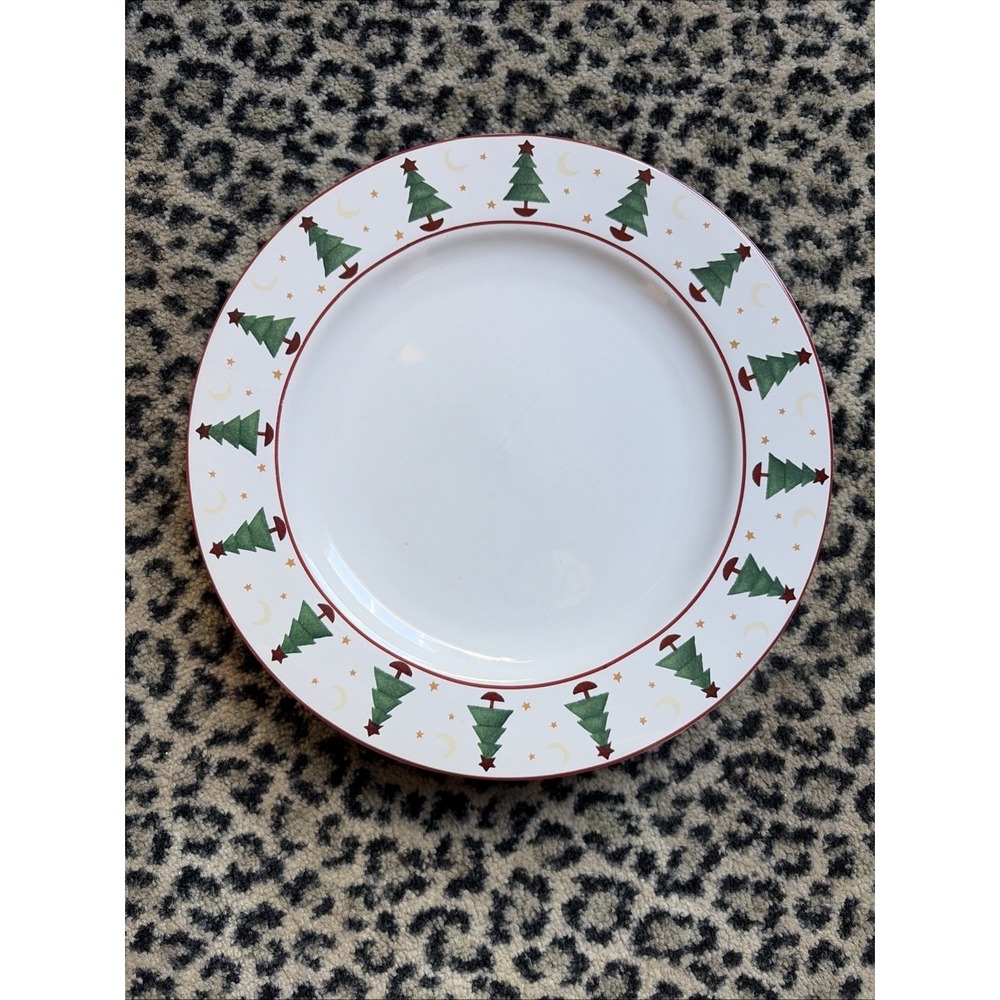 Vtg‎ Set Of 2 Sakura Debbie Mumm Magic Santa 10.75" Christmas Dinner Plates READ